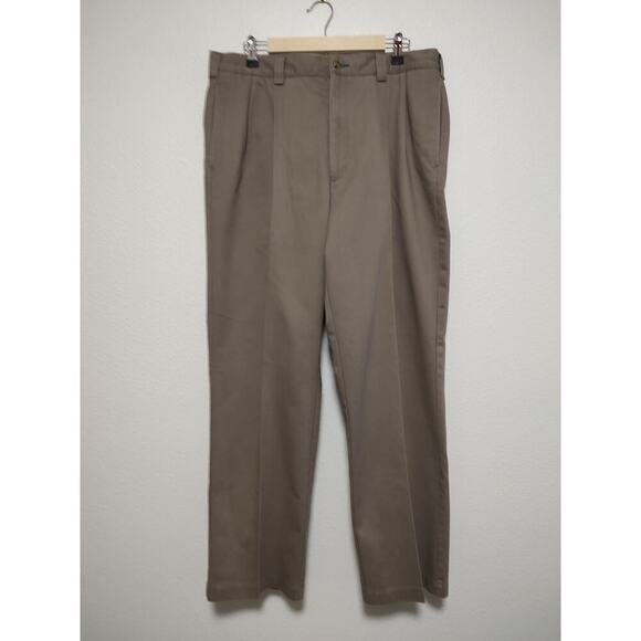 Tommy Hilfiger Other - Tommy Hilfiger Men's Beige Cotton Pleated Front Casual Dress Pants Size 36X30